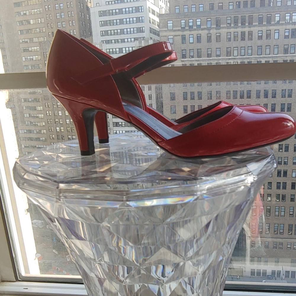 Life Stride Red Patent Mary Jane Heels